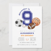 Sporten 9e Jongen Atleet Verjaardag Kaart (Voorkant)
