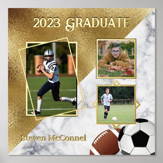 Sporten Aangepaste foto-Afstuderen Folie Afdrukken (Voorkant)