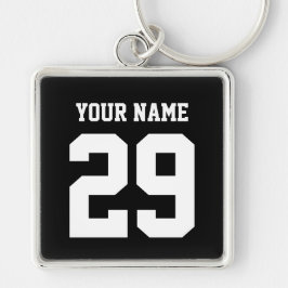 Sporten Aangepaste naam en nummer sleutelhanger