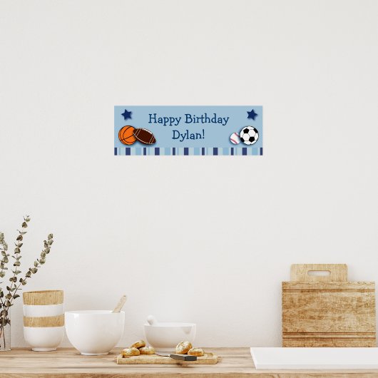 Sporten Alle Star-aangepaste Birthday-banner Poster (Keuken)
