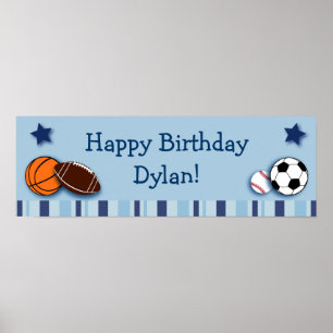 Sporten Alle Star-aangepaste Birthday-banner Poster