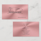 Sporten Auto op Roos Roze metalen effect Visitekaartje (Voorkant / Achterkant)