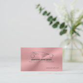 Sporten Auto op Roos Roze metalen effect Visitekaartje (Staand voorkant)