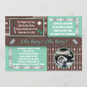 Sporten Baby Shower-uitnodigingen Kaart