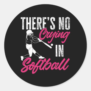 Sporten Er is geen gehuil in softbal Ronde Sticker
