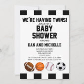 Sporten Gedekte Uitnodiging van het Baby shower va (Voorkant)