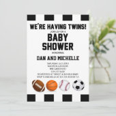 Sporten Gedekte Uitnodiging van het Baby shower va (Staand voorkant)