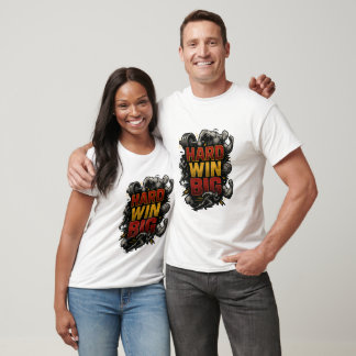 Sporten hard werken win groot t-shirt