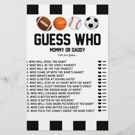 Sporten hebben het goed begrepen. Baby shower Spaa Briefpapier (Voorkant)