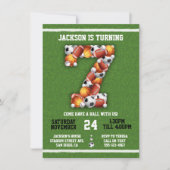 Sporten met de 7 e verjaardag van de uitnodiging (Voorkant)