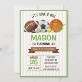 Sporten met de Birthday Party nodigt uit Kaart (Voorkant)