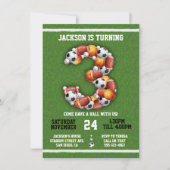 Sporten met de derde verjaardag van de uitnodiging (Voorkant)