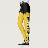 Sporten Teamnummer Naam Zwart Geel Dot Shorts Leggings (Links)