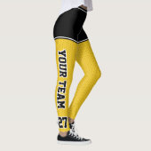 Sporten Teamnummer Naam Zwart Geel Dot Shorts Leggings (Rechts)