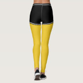 Sporten Teamnummer Naam Zwart Geel Shorts Leggings (Achterkant)