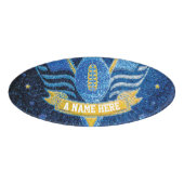 Sporten van het Football van de School Blue & Gold Naambadge (Voorkant)