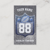 Sporten van het Football van de School Blue & Silv Visitekaartje (Voorkant)