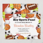 SPORTEN VOOR BIRTHDAY-INVITATIE KAART (Voorkant / Achterkant)