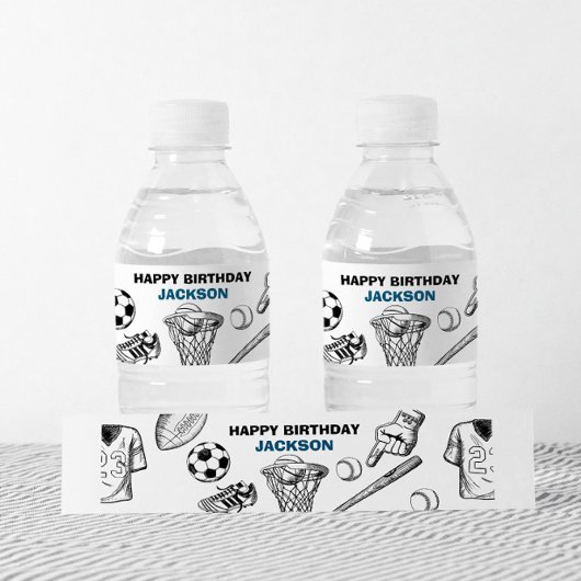 Sporten Water fles etiketten