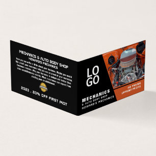 Sportenmotor, Auto Mechanic & Reparaties, Gedetail Visitekaartje