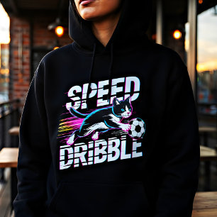 Sporterige Voetbal Kat Dames Hoodie - Wedstrijd Da