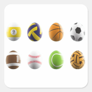 sportevenementen vierkante sticker
