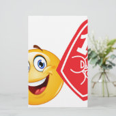 sportfan emoji briefpapier (Staand voorkant)