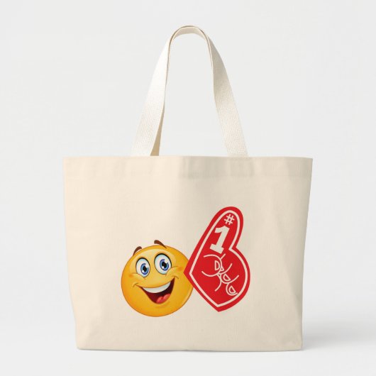 sportfan emoji grote tote bag (Voorkant)