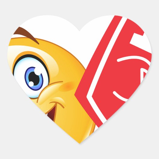 sportfan emoji hart sticker (Voorkant)