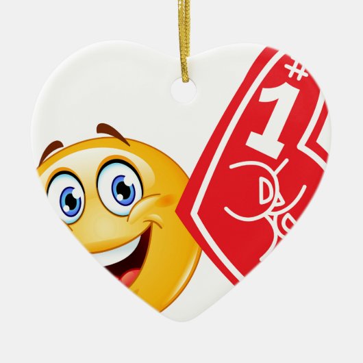 sportfan emoji keramisch ornament (Voorkant)