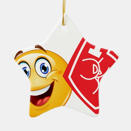sportfan emoji keramisch ornament (Voorkant)