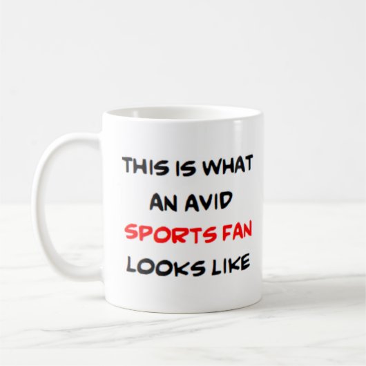 sportfan, enthousiast koffiemok (Links)