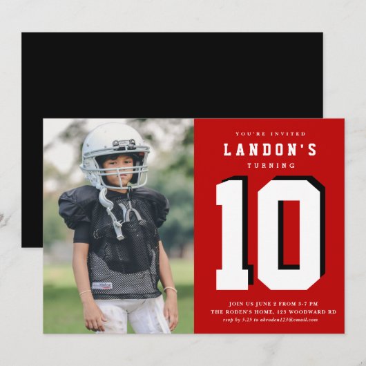 Sportfanatieke kinder verjaardagsfeest kaart (Voorkant / Achterkant)