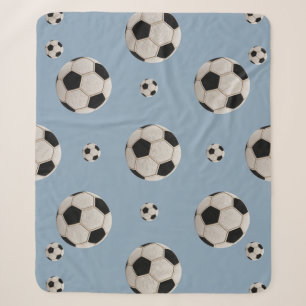 Sportfans ultieme nep-patchwork voetbal sherpa deken