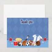 Sportfanthema Hartelijk dank voor uw kaart (blauw) (Voorkant / Achterkant)