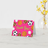 Sportfeest op zaterdag Kinder spoedroze meisjes Kaart (Gele Bloem)