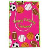 Sportfeest op zaterdag Kinder spoedroze meisjes Medium Cadeauzakje (Voorkant)