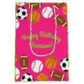 Sportfeest op zaterdag Kinder spoedroze meisjes Medium Cadeauzakje (Achterkant)