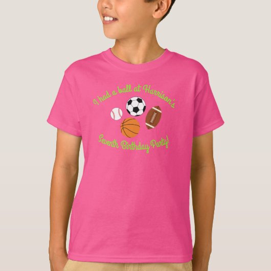 Sportfeest op zaterdag Kinder spoedroze meisjes T-shirt (Voorkant)