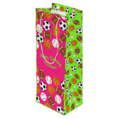 Sportfeest op zaterdag Kinder spoedroze meisjes Wijn Cadeautas (Achterkant Gekanteld)