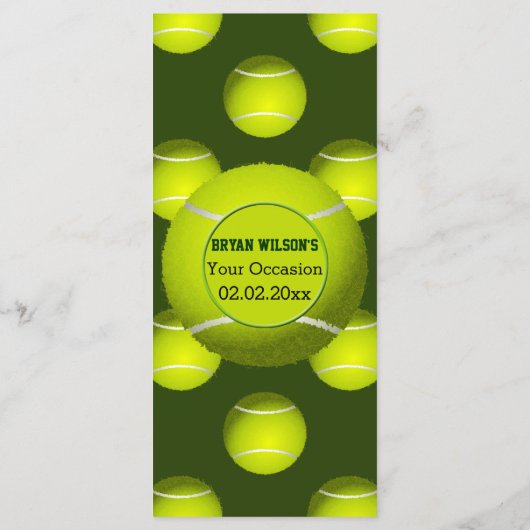 Sportfeest Tennisthema Personaliseer Menukaarten Menu (Achterkant)