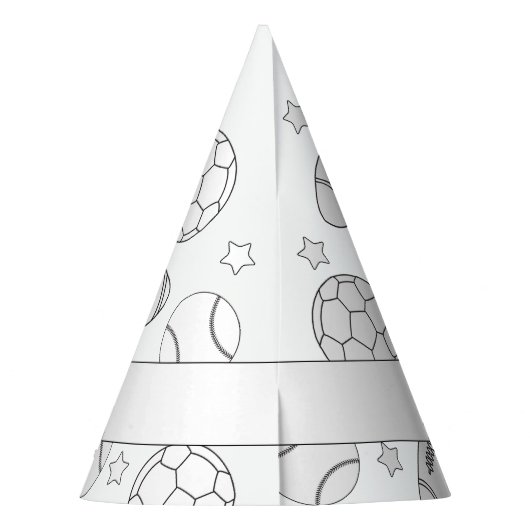 Sportfeestdag - Kleur uw eigen Pet Feesthoedjes (Achterkant)