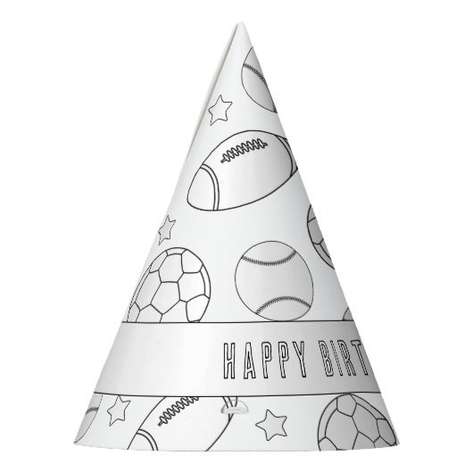 Sportfeestdag - Kleur uw eigen Pet Feesthoedjes (Links)