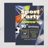 Sportfeestuitnodiging - Verjaardagsfeest van het K Kaart (Voorkant / Achterkant)