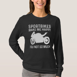 Sportfiets mannen vrouwen racende motorrijder t-shirt