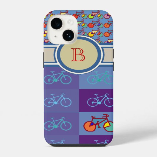 Sportfietsen Patroon Monogram iPhone Hoesje (Achterkant)