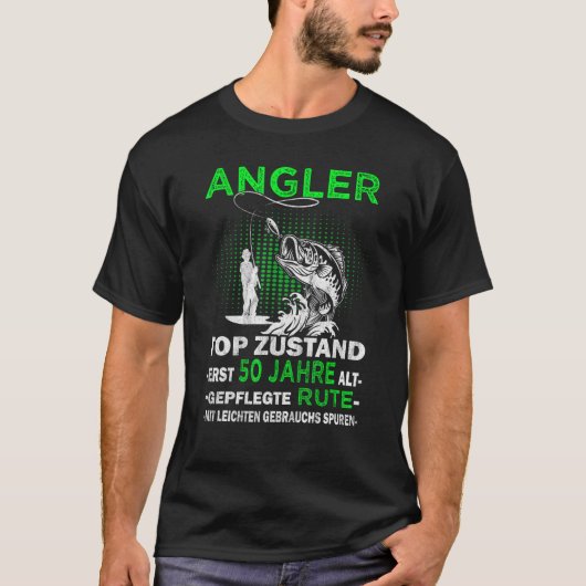 Sportfischer Fischer & Angler 50e verjaardag T-shirt (Voorkant)