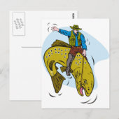 sportforel voor vissers briefkaart (Voorkant / Achterkant)