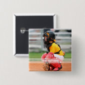 Sportfoto aanpassen vierkante button 5,1 cm (Voorkant /achterkant)