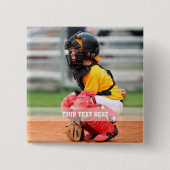 Sportfoto aanpassen vierkante button 5,1 cm (Voorkant)